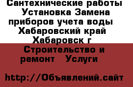 Сантехнические работы. Установка/Замена приборов учета воды - Хабаровский край, Хабаровск г. Строительство и ремонт » Услуги   